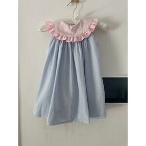 Chabre’ GIRLS PINK COTTON GINGHAM DRESS - ROUND COLLAR Size 2T